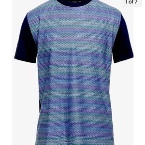Yoon Blue Purple Striped Italy Men's T-Shirt  Sz Us 46 EU 56  $234 Fit Large